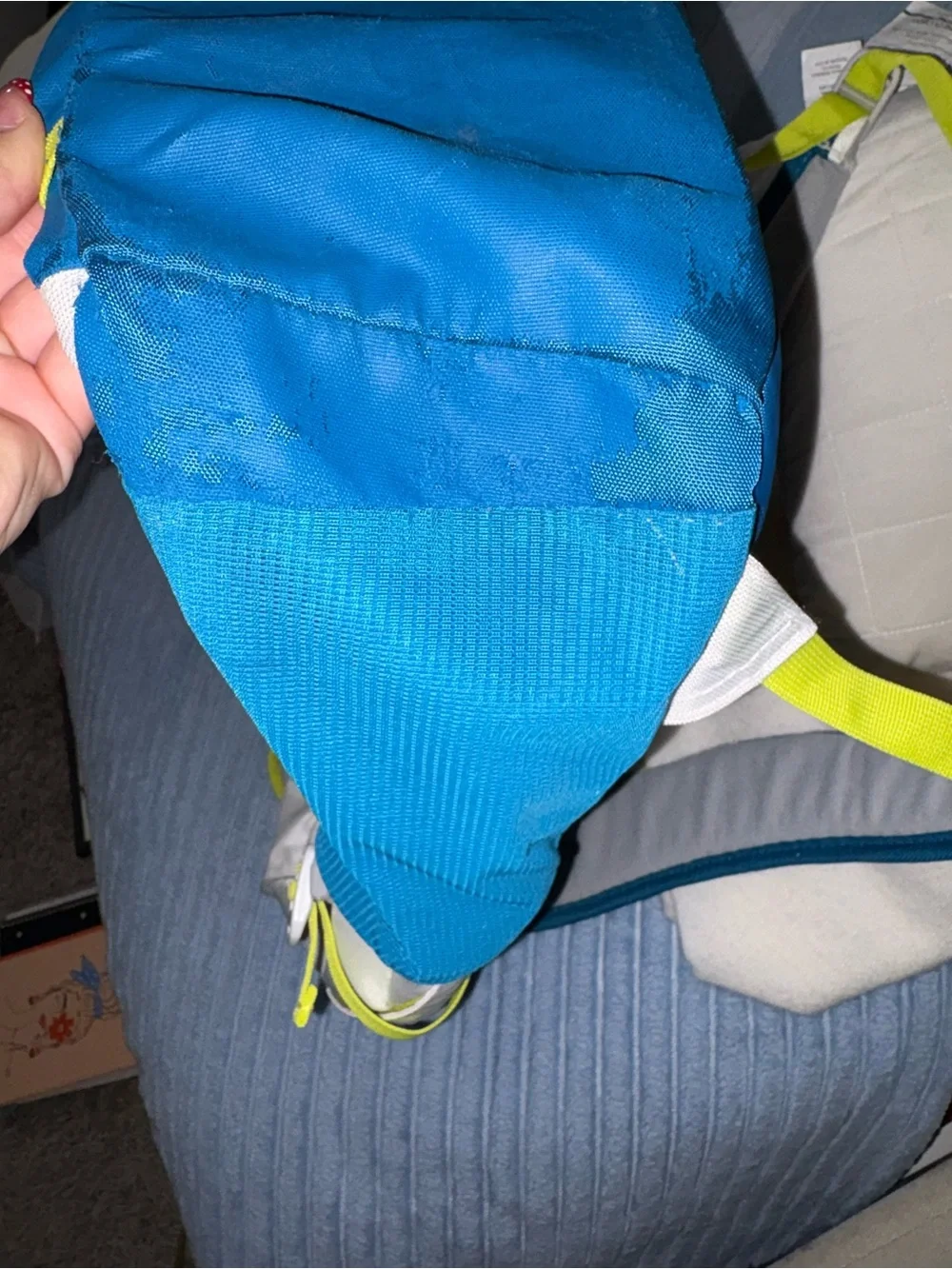 Granite Gear White & Blue Men’s Backpack with Neon Yellow Accents